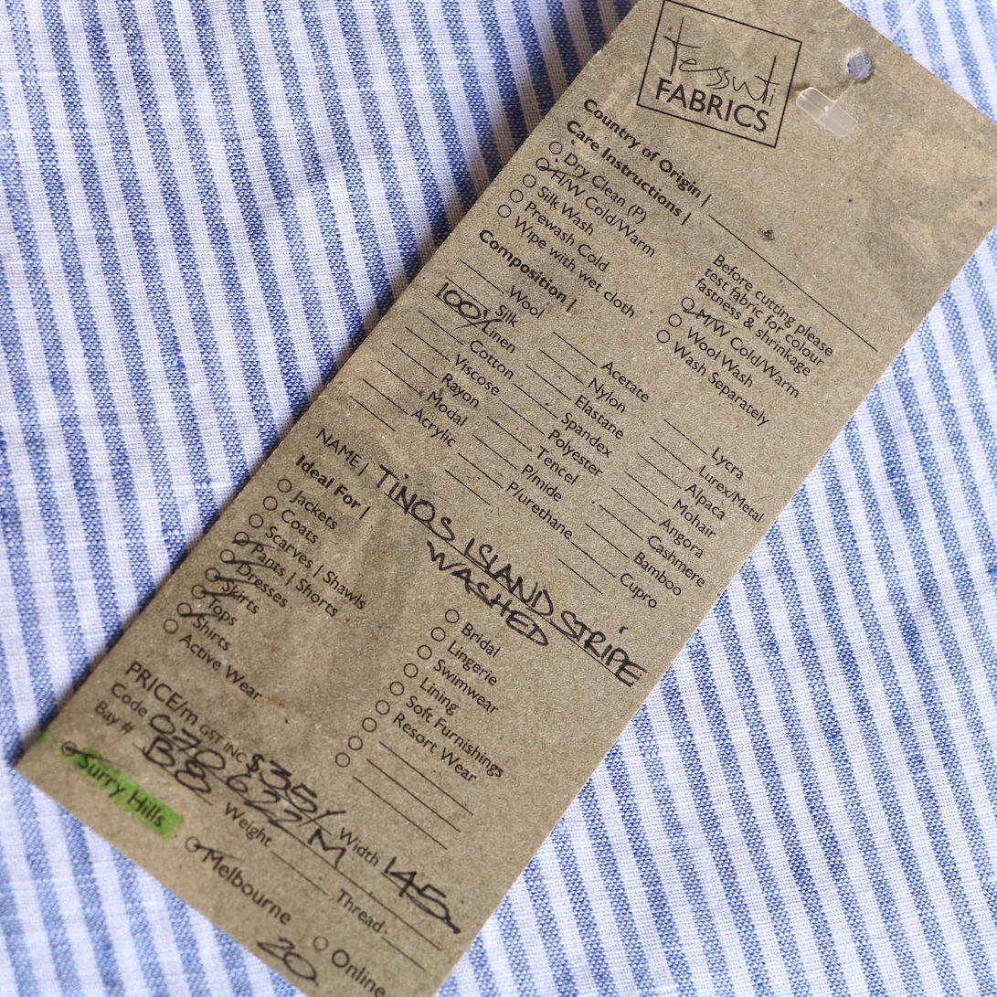 Tinos Island Stripe Washed Linen - Image 6