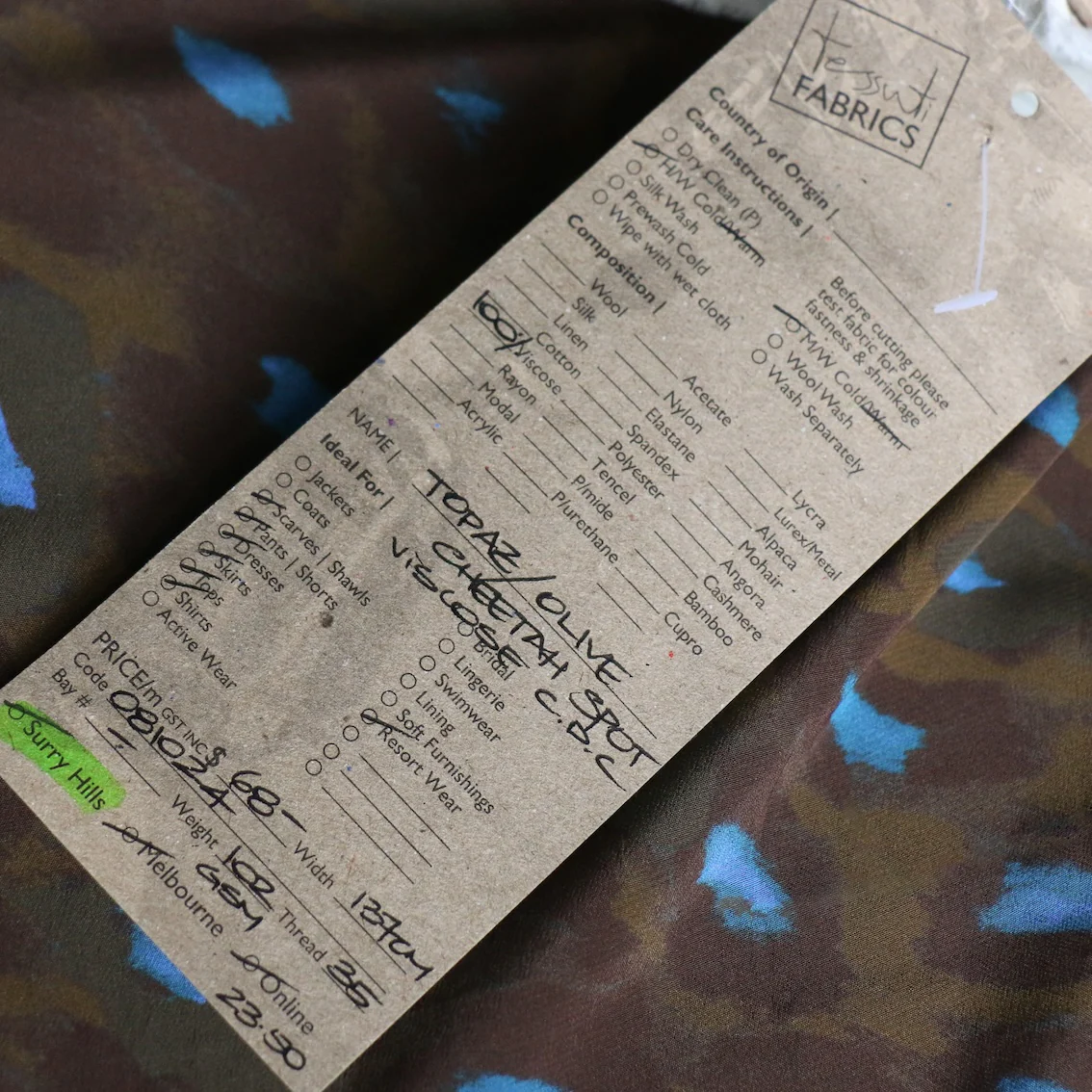 Topaz/Olive Cheetah Viscose CDC - Image 4