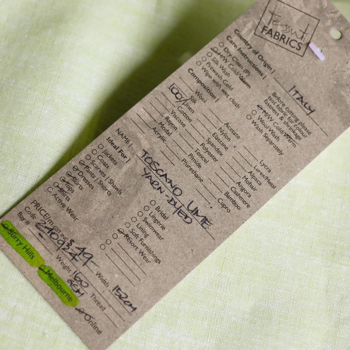 Toscano Lime Linen - Image 3