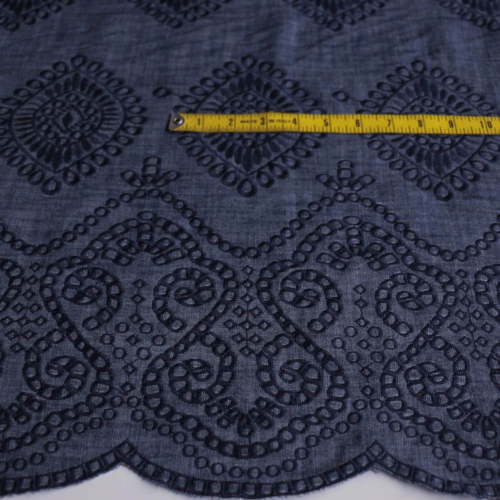 Trapani Denim Embroidered Border - Image 2