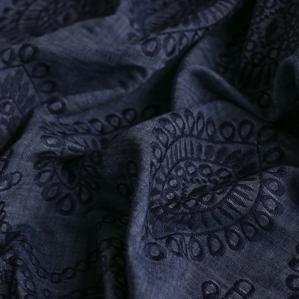 Trapani Denim Embroidered Border - Image 3