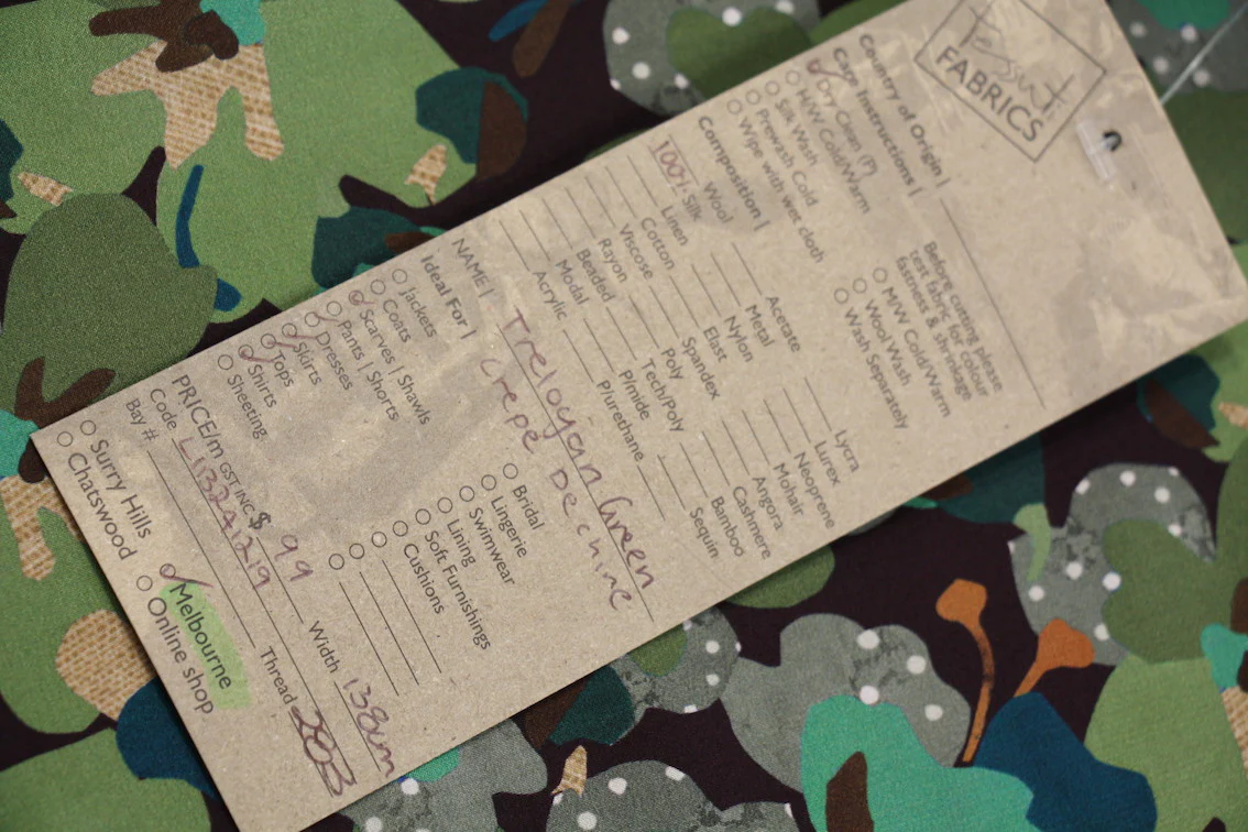 Treloyan Green - Liberty Silk Crepe De Chine - Image 5