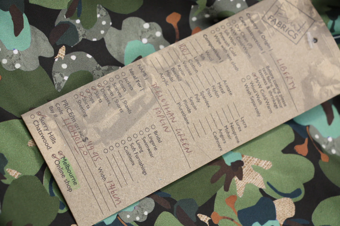 Treloyan Green Poplin - Liberty Fabric - Image 4