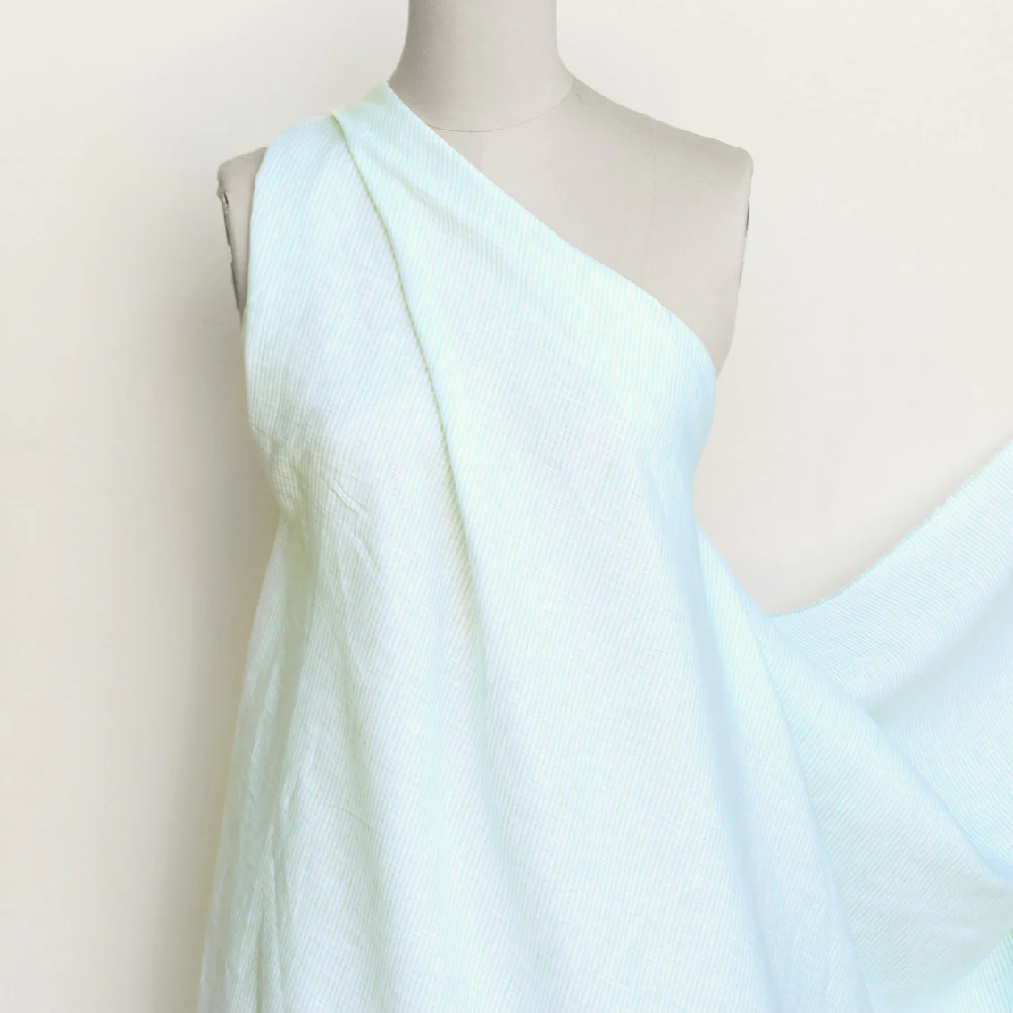 Treviso Stripe Linen - Mint/White - Image 5
