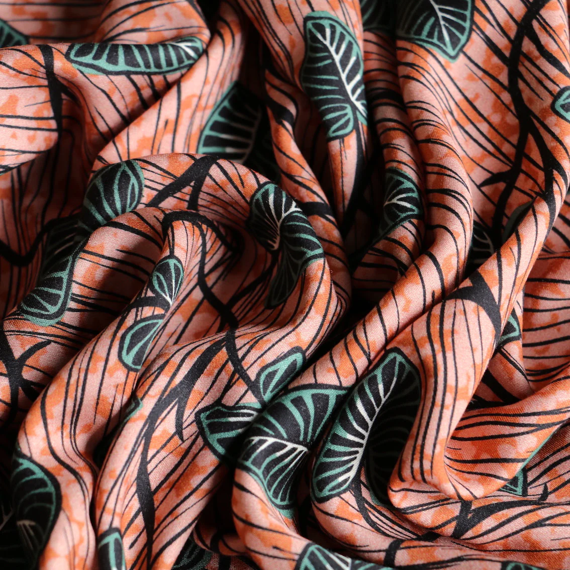 Tropical Orange Viscose Poplin - Image 2