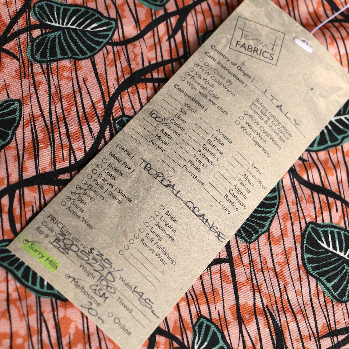 Tropical Orange Viscose Poplin - Image 5
