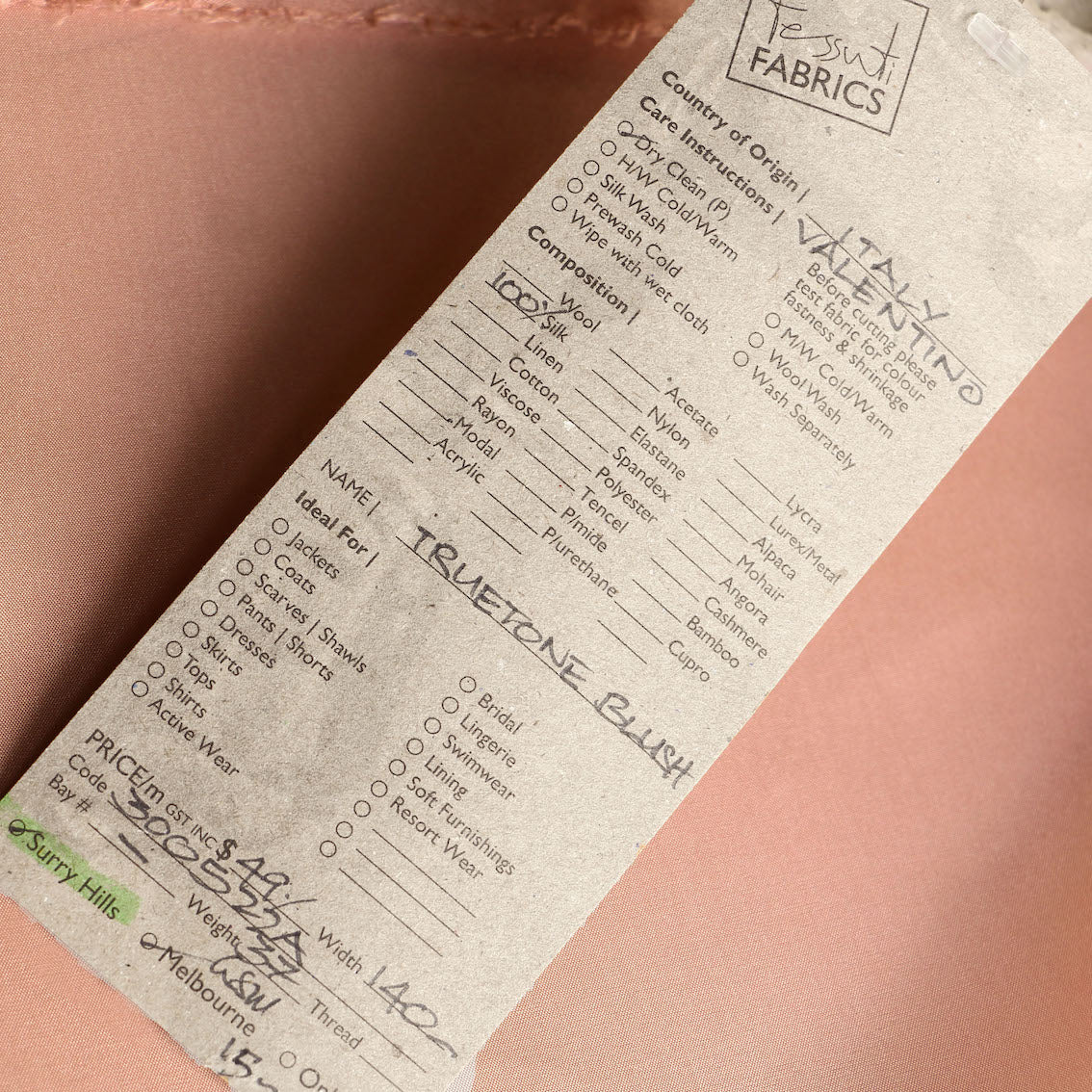Truetone Blush Silk Habutai - Image 3