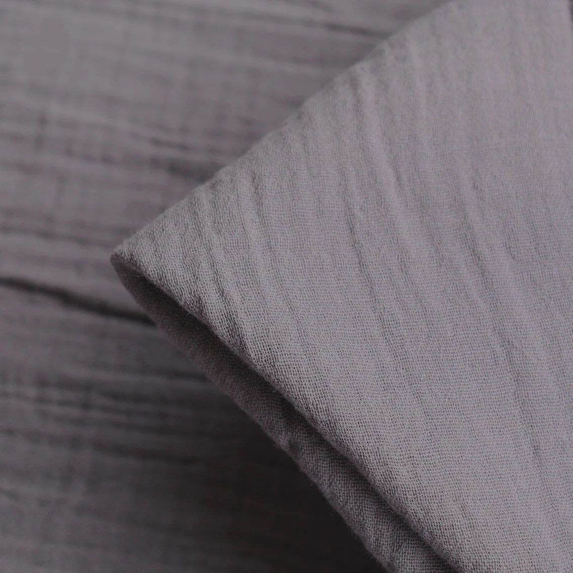 Tumbled Grey Double Gauze