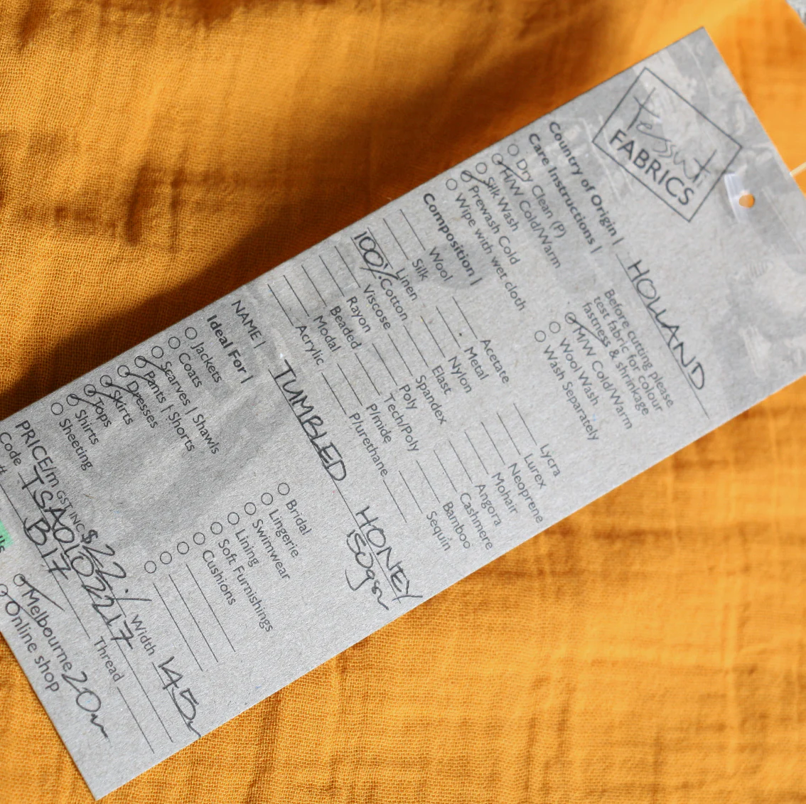 Tumbled Honey Double Gauze - Image 3