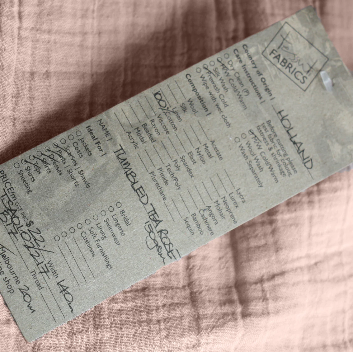 Tumbled Tea Rose Double Gauze - Image 3