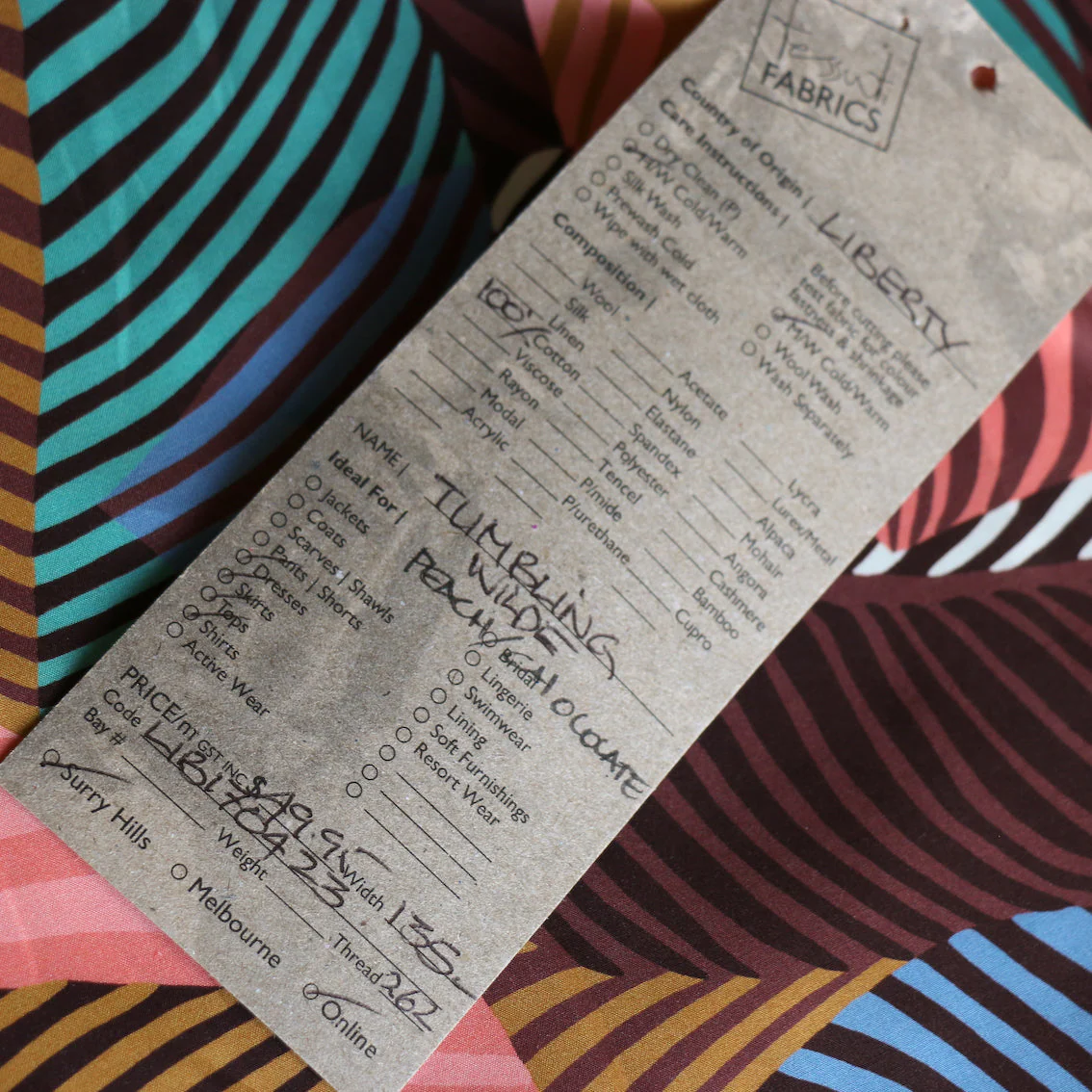 Tumbling Wilde Peach/Chocolate - Liberty Tana Lawn™ - Image 4