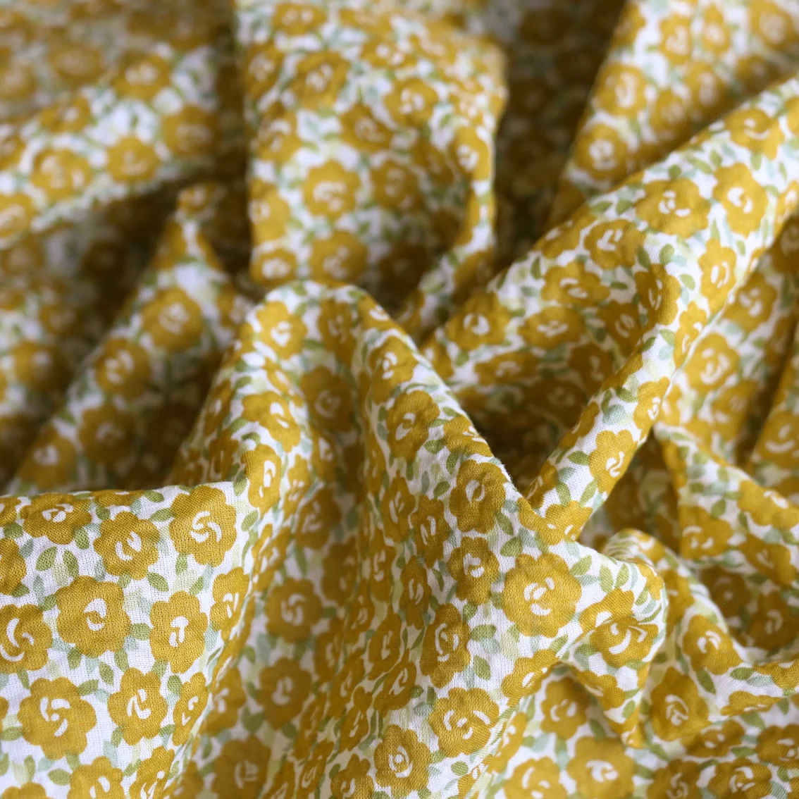 Turmeric Spring Seersucker Cotton - Image 2