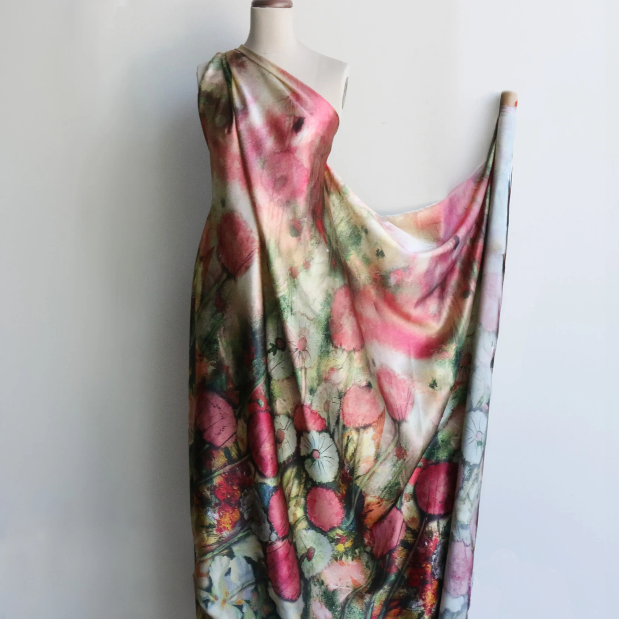 Tuscan Valley Silk Satin - Border Print - Image 5
