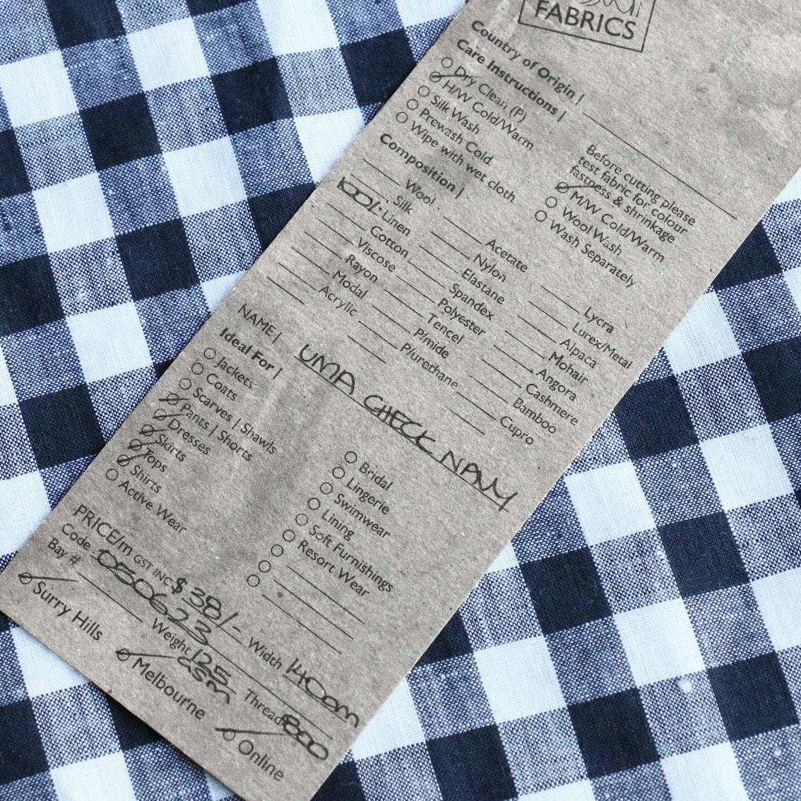 Uma Check Navy - Gingham Linen - Image 3