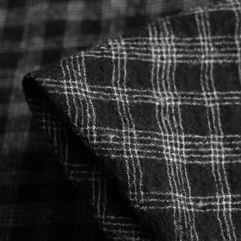 Uru Check Black Wool Gauze