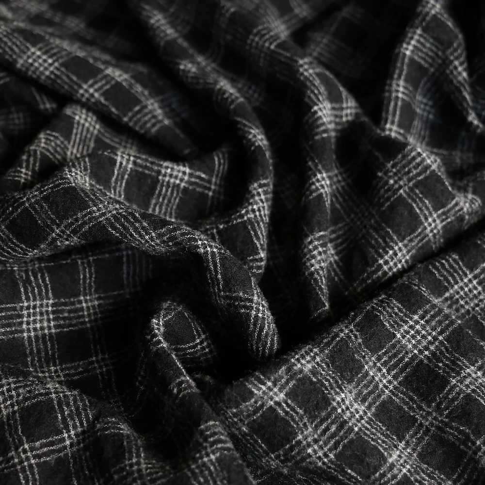 Uru Check Black Wool Gauze - Image 2