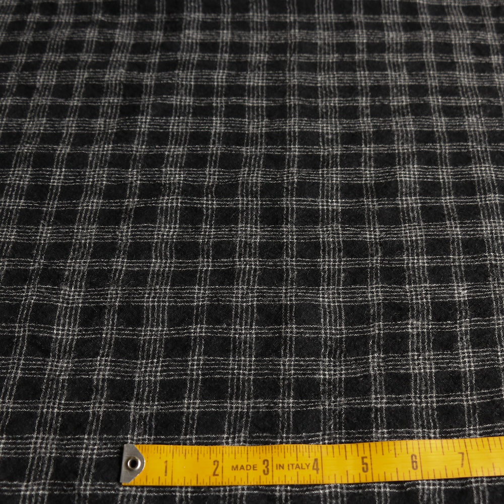 Uru Check Black Wool Gauze - Image 3