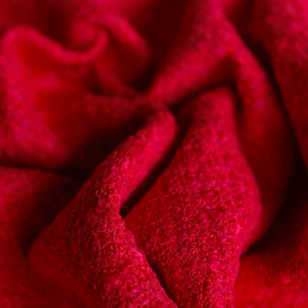 Vale Rosso Boucle Tweed (fused with red interfacing) - Image 2