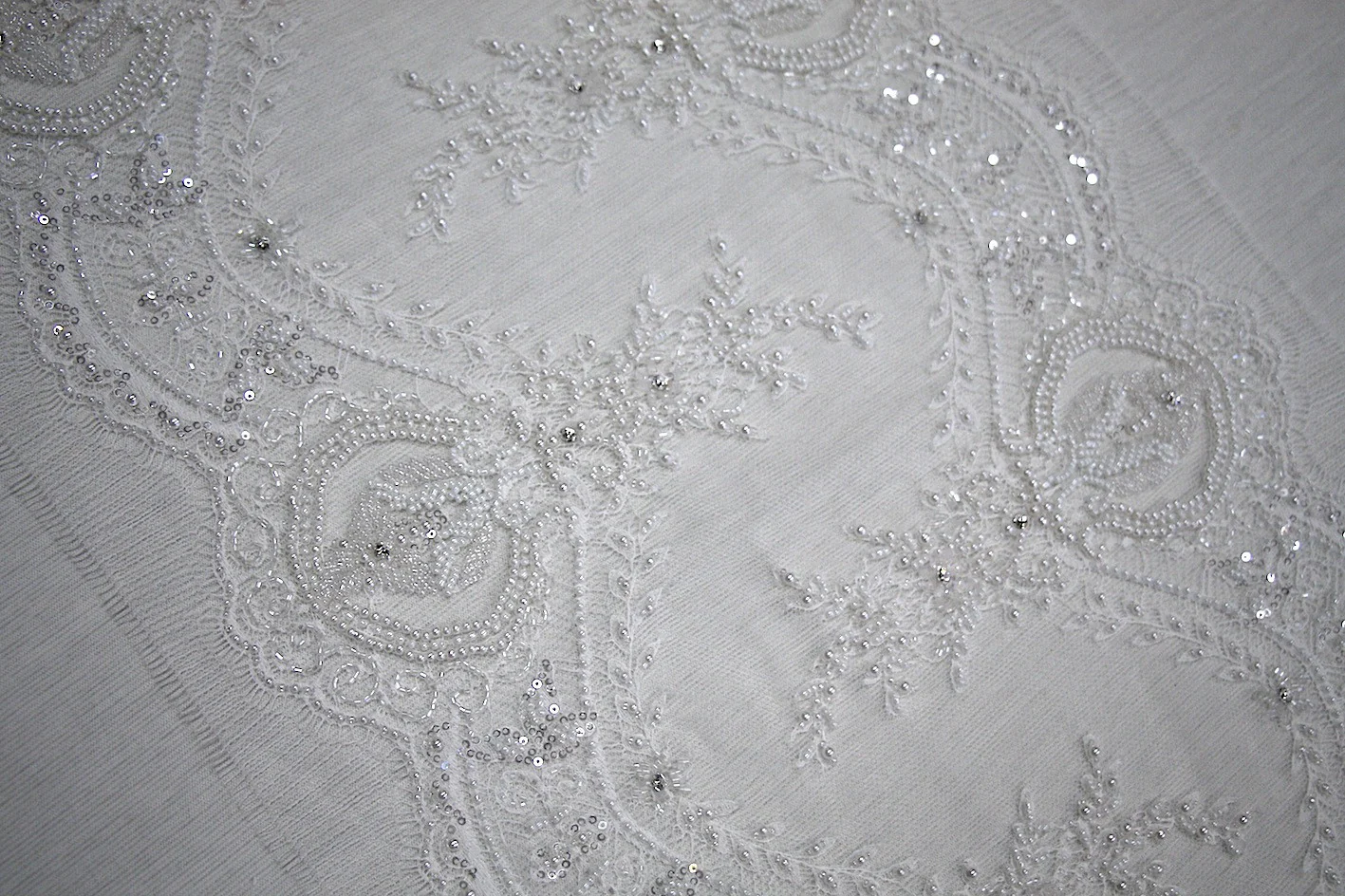 Valentina Beaded Lace Trim - Natural - Image 4