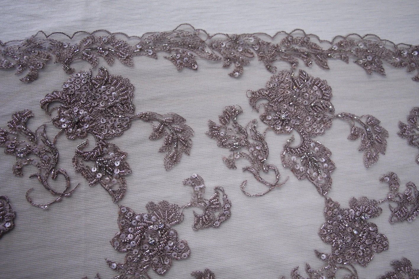 Valerie Dusty Pink Embellished Tulle - Image 2