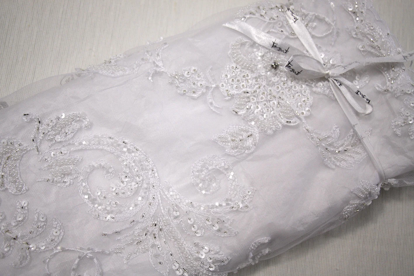 Valerie White Embellished Tulle
