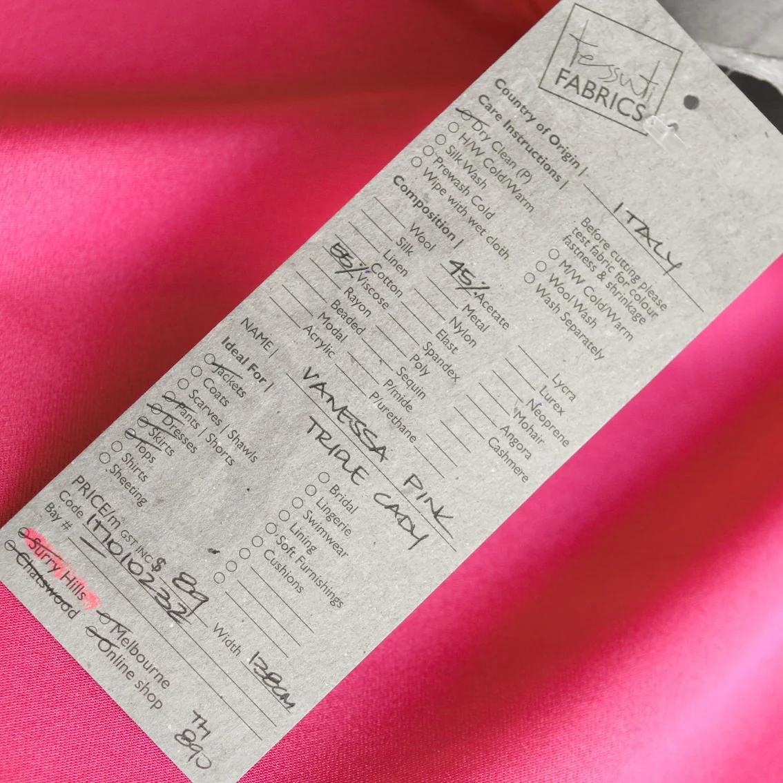 Vanessa Pink Triple Cady Crepe - Image 3