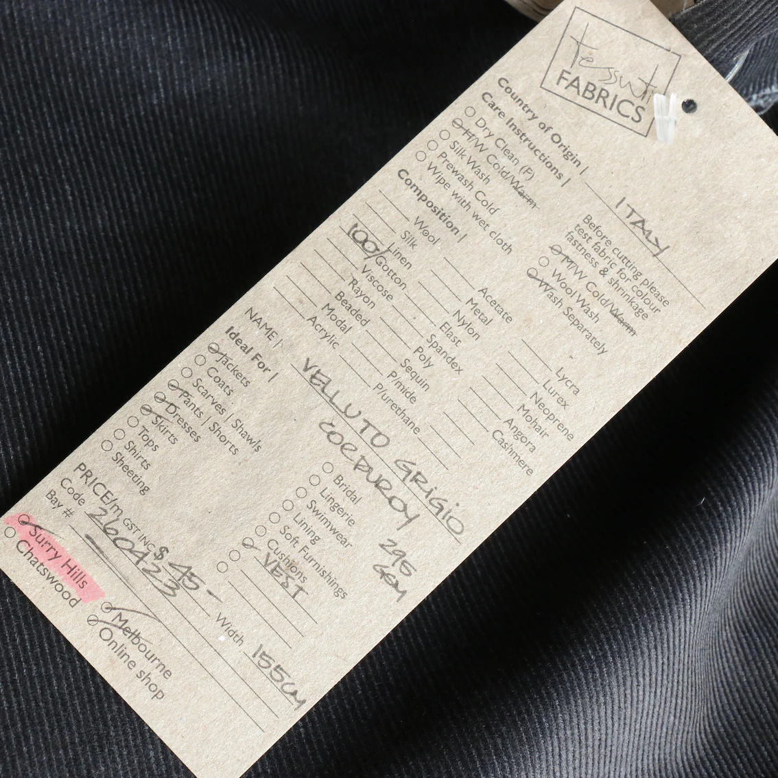 Velluto Grigio Corduroy - Image 3