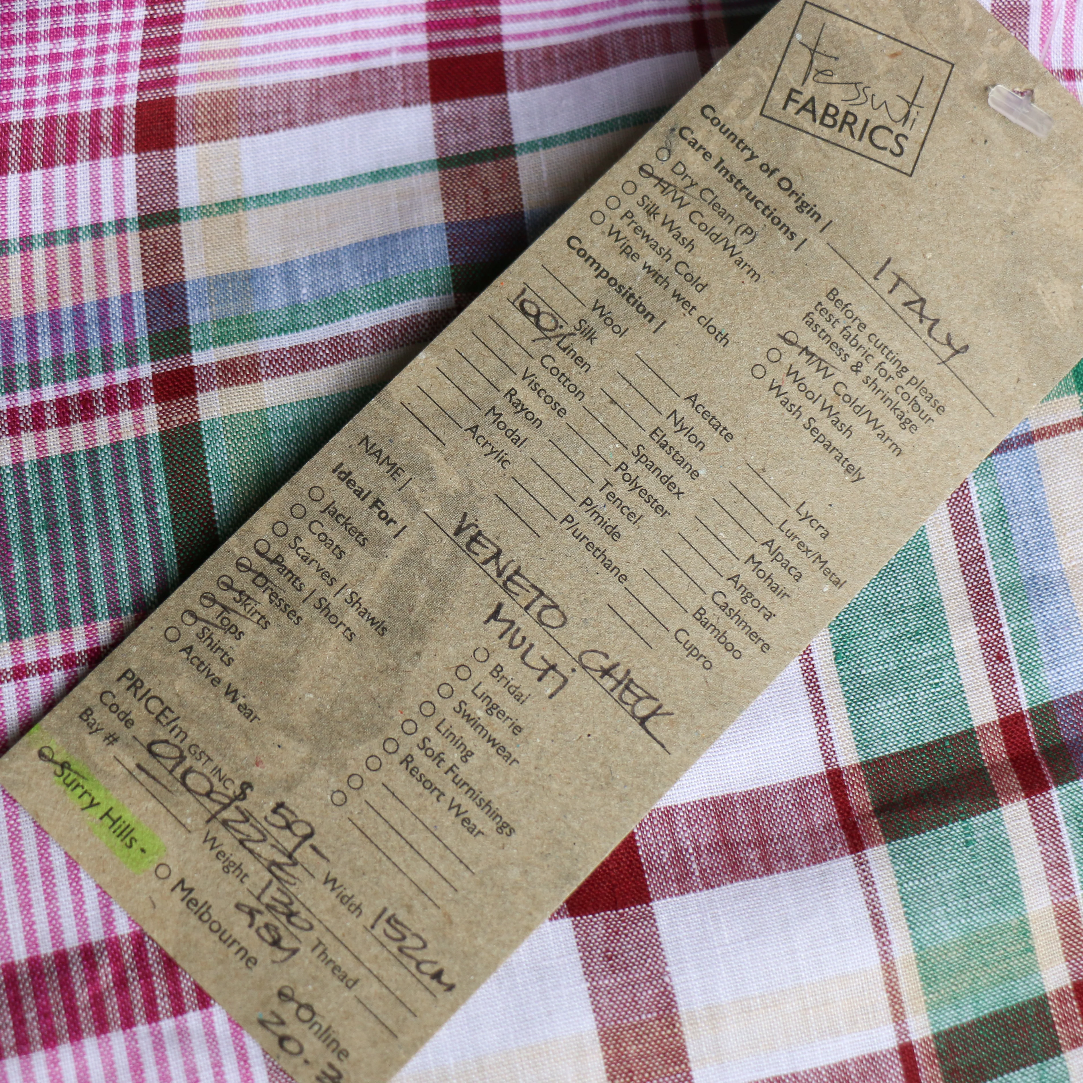 Veneto Check Multi Linen - Image 4