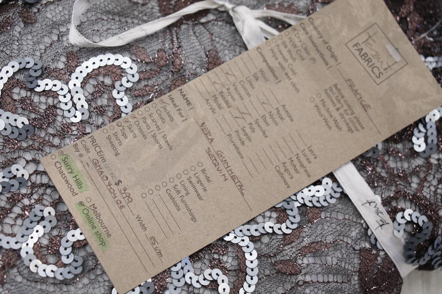 Vera Gunmetal Sequinned Lace - Image 2