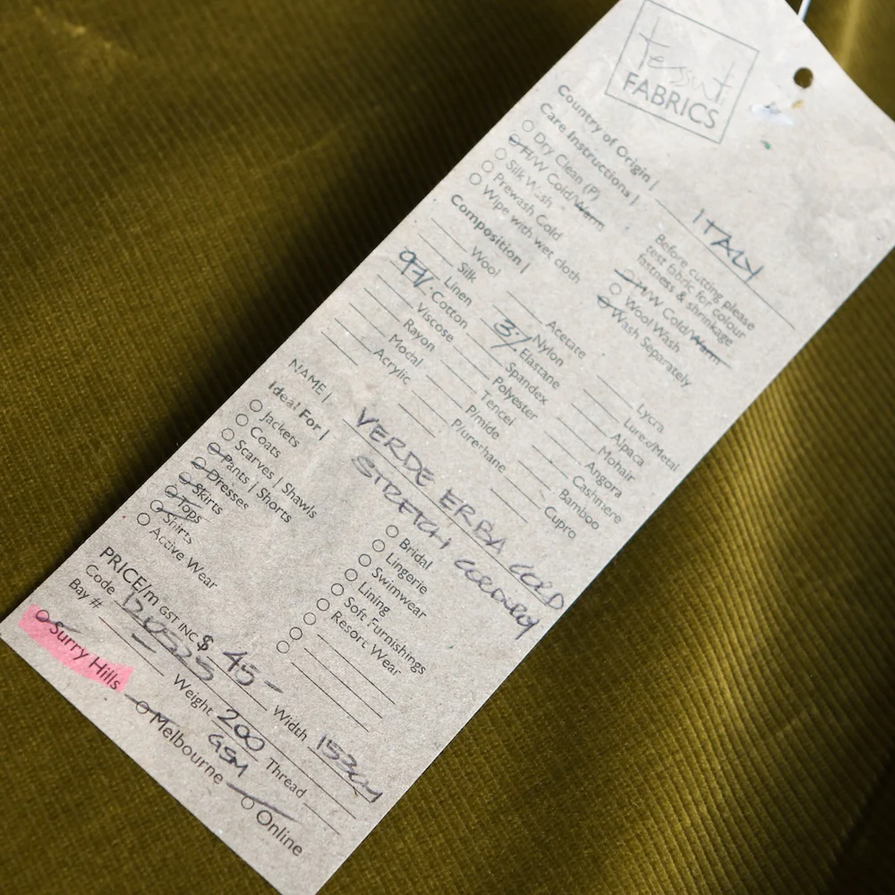 Verde Erba Cord - Stretch Corduroy - Image 3