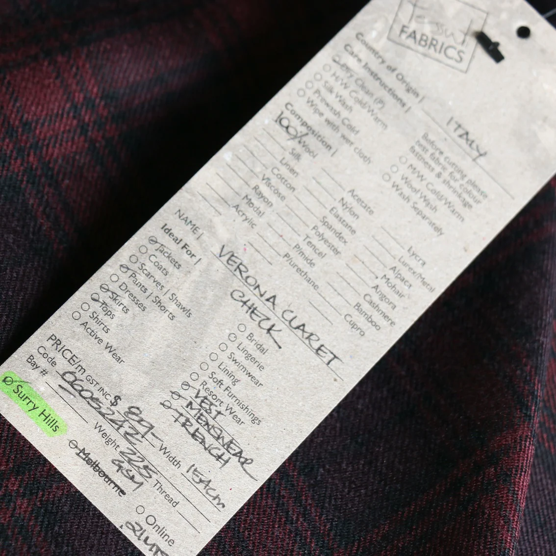 Verona Claret Check Wool - Image 4