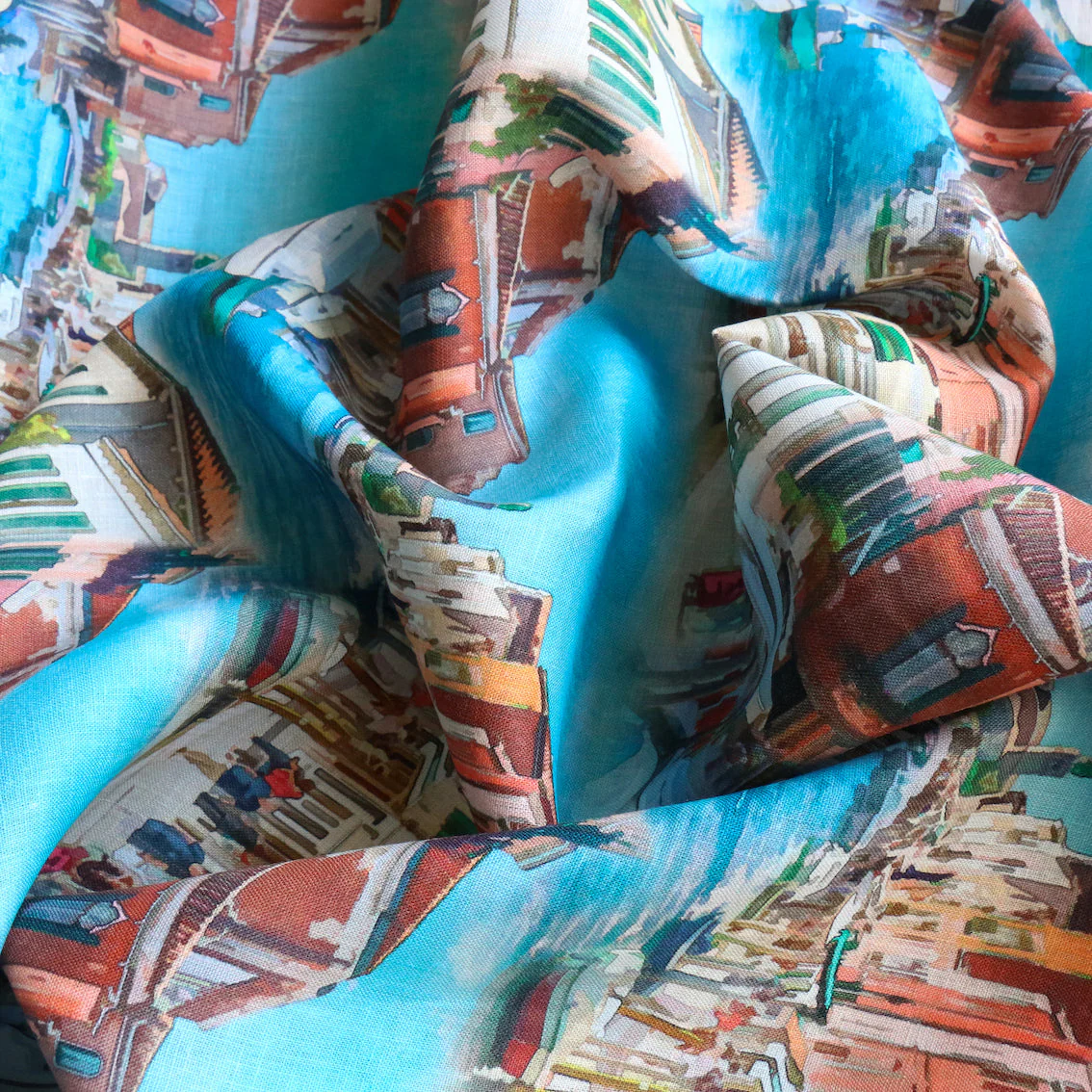 View Of Venice Printed Linen - Image 3