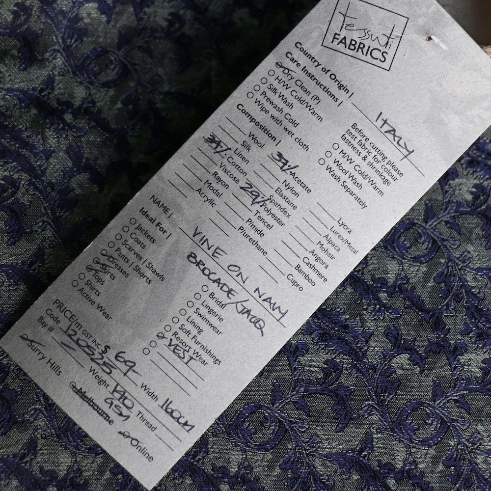 Vine On Navy Brocade/Jacquard - Image 4