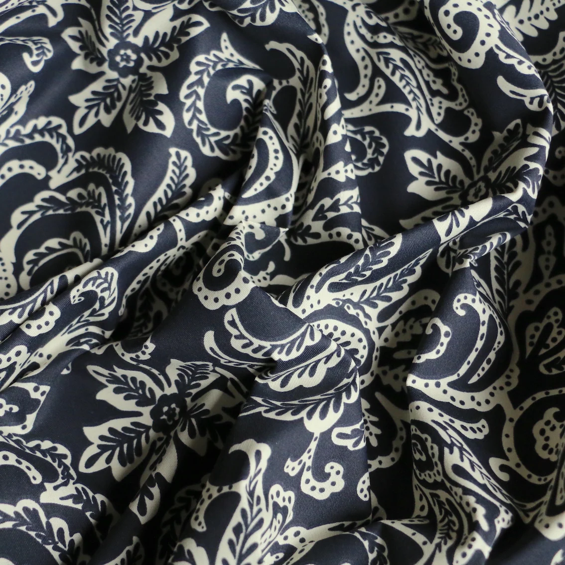 Virna Floral Black/Cream Cotton - Image 2