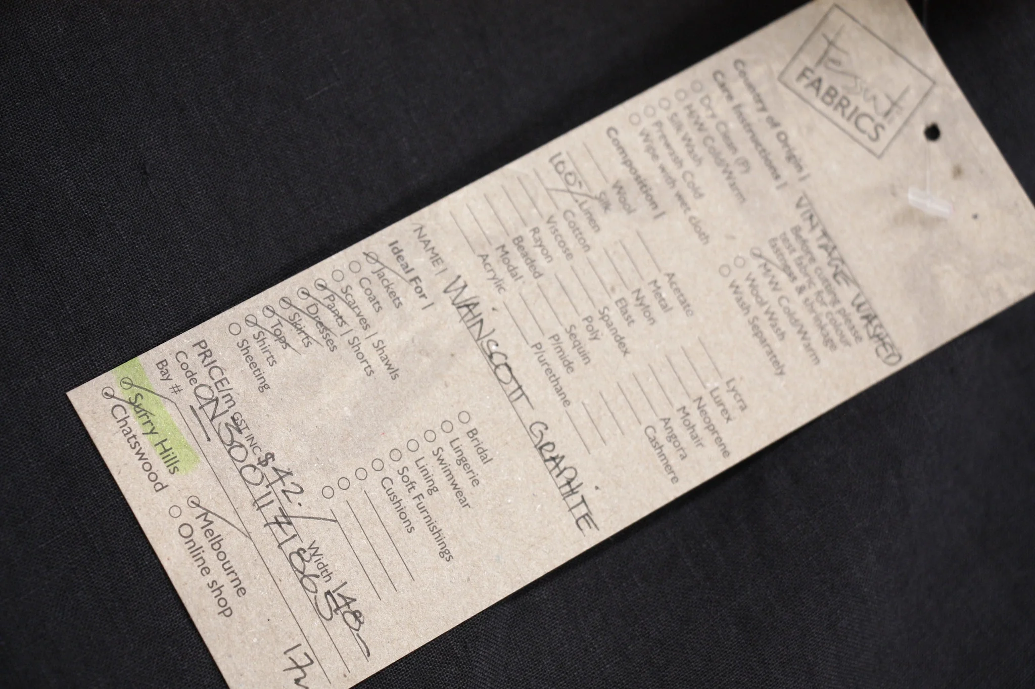 Wainscot Graphite - Vintage Wash Linen - Image 2