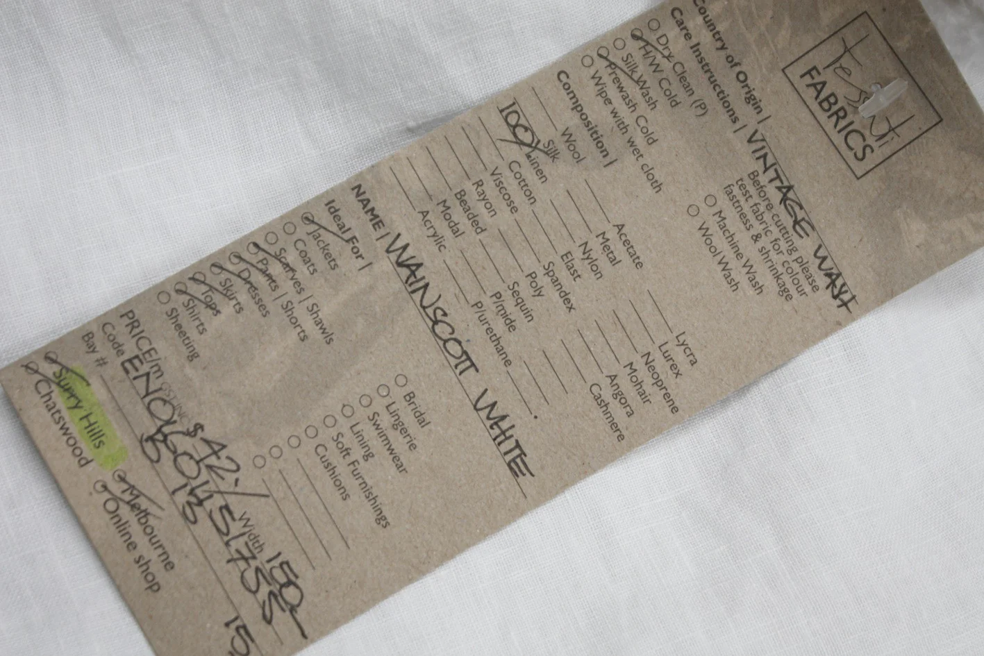 Wainscot White - Vintage Wash Linen - Image 3