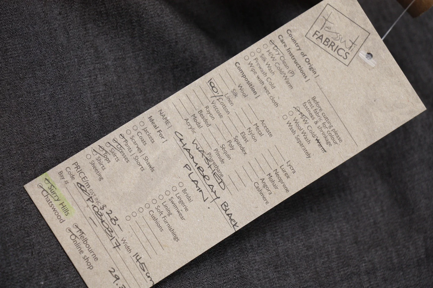 Washed Chambray Black - Image 2