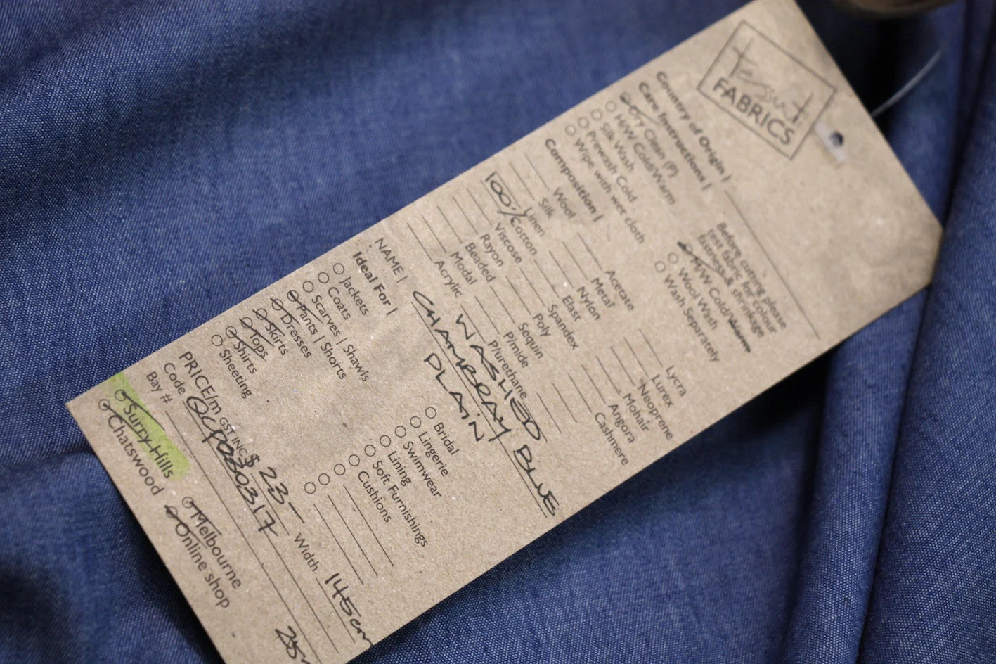 Washed Chambray Dark Blue - Image 2