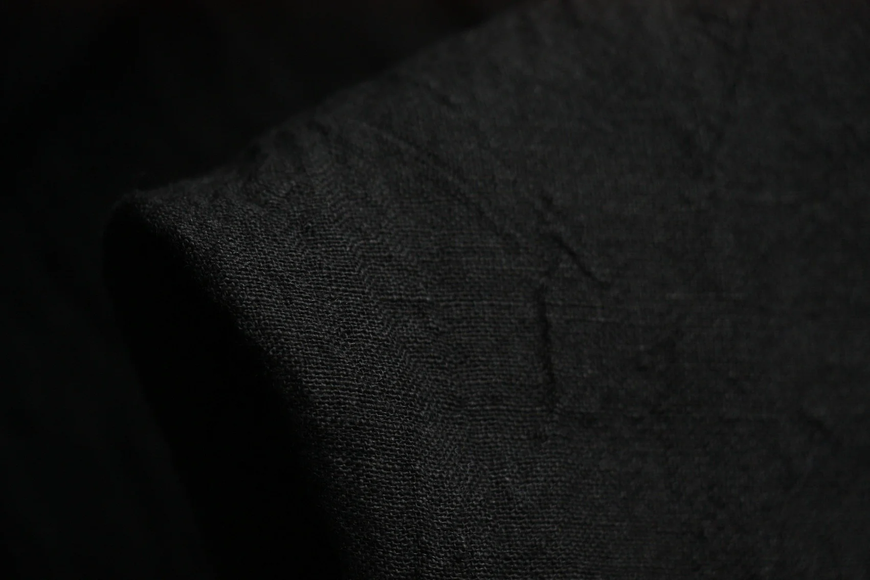 Washed Crinkle Black Linen