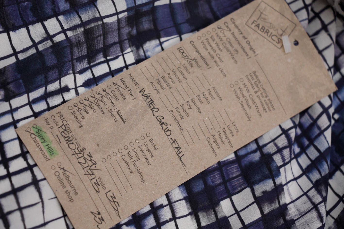 Water Grid Fall - Crepe De Chine - Image 3