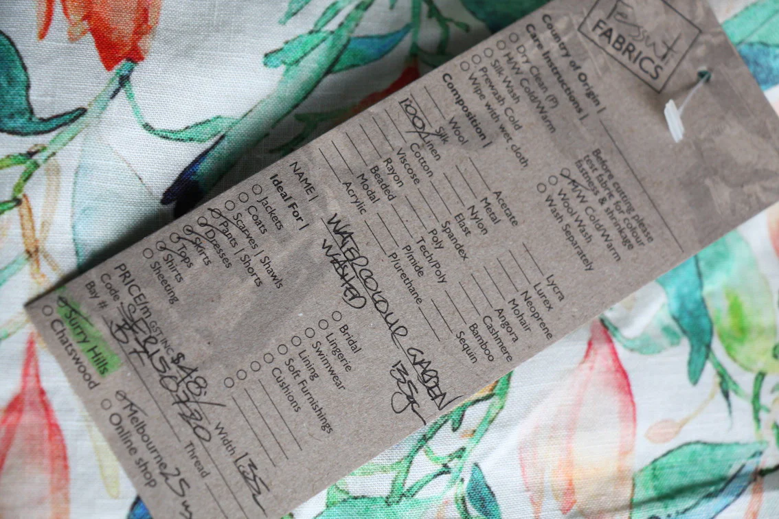 Watercolour Garden Washed Printed Linen - Image 4