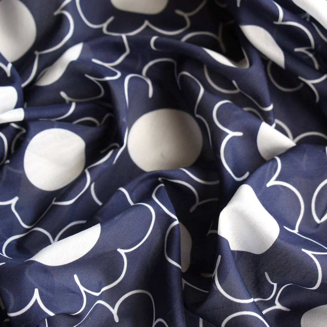 White Button Bloom Voile - Image 2