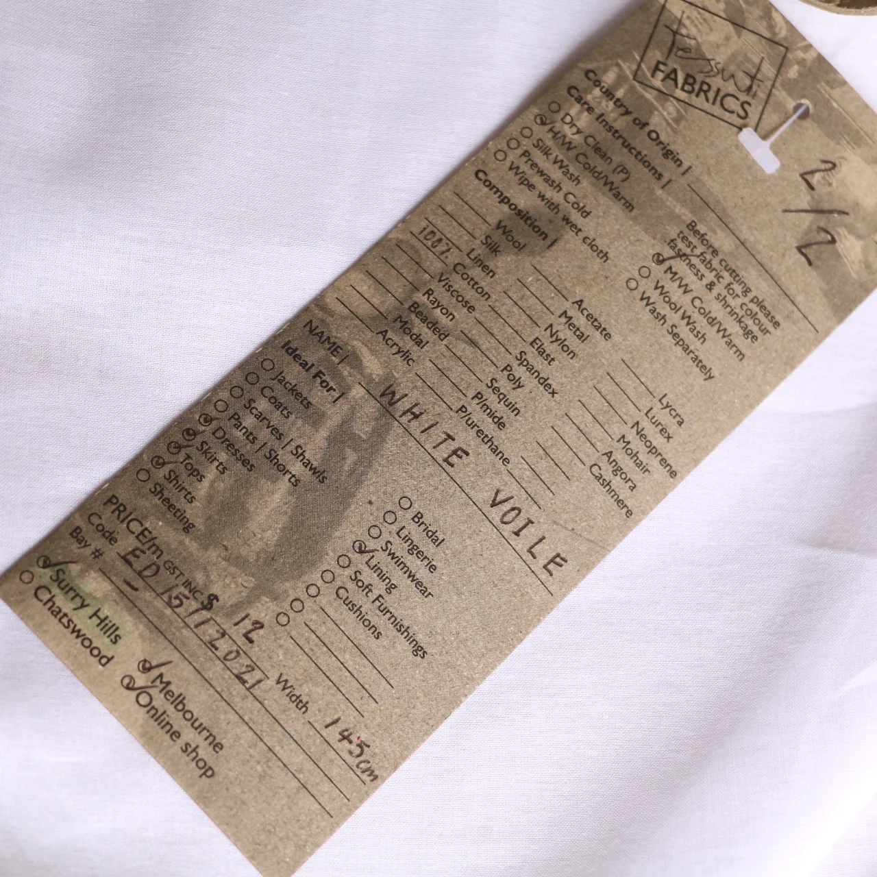 White Cotton Voile - Image 3
