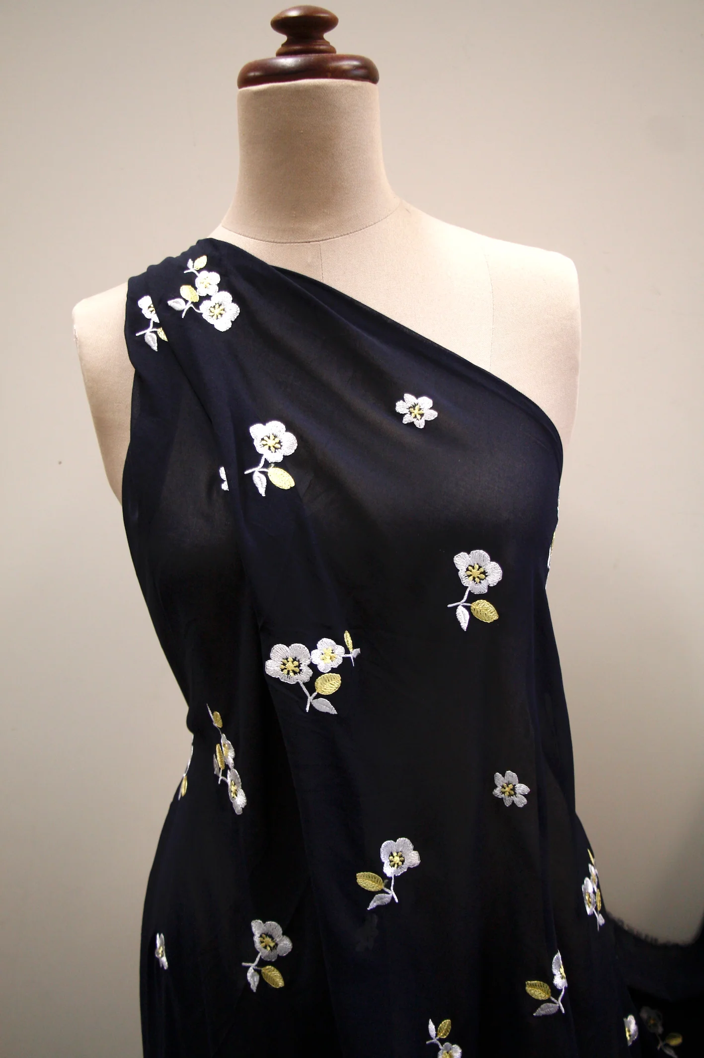 White Flower River - Embroidered Georgette - Image 4