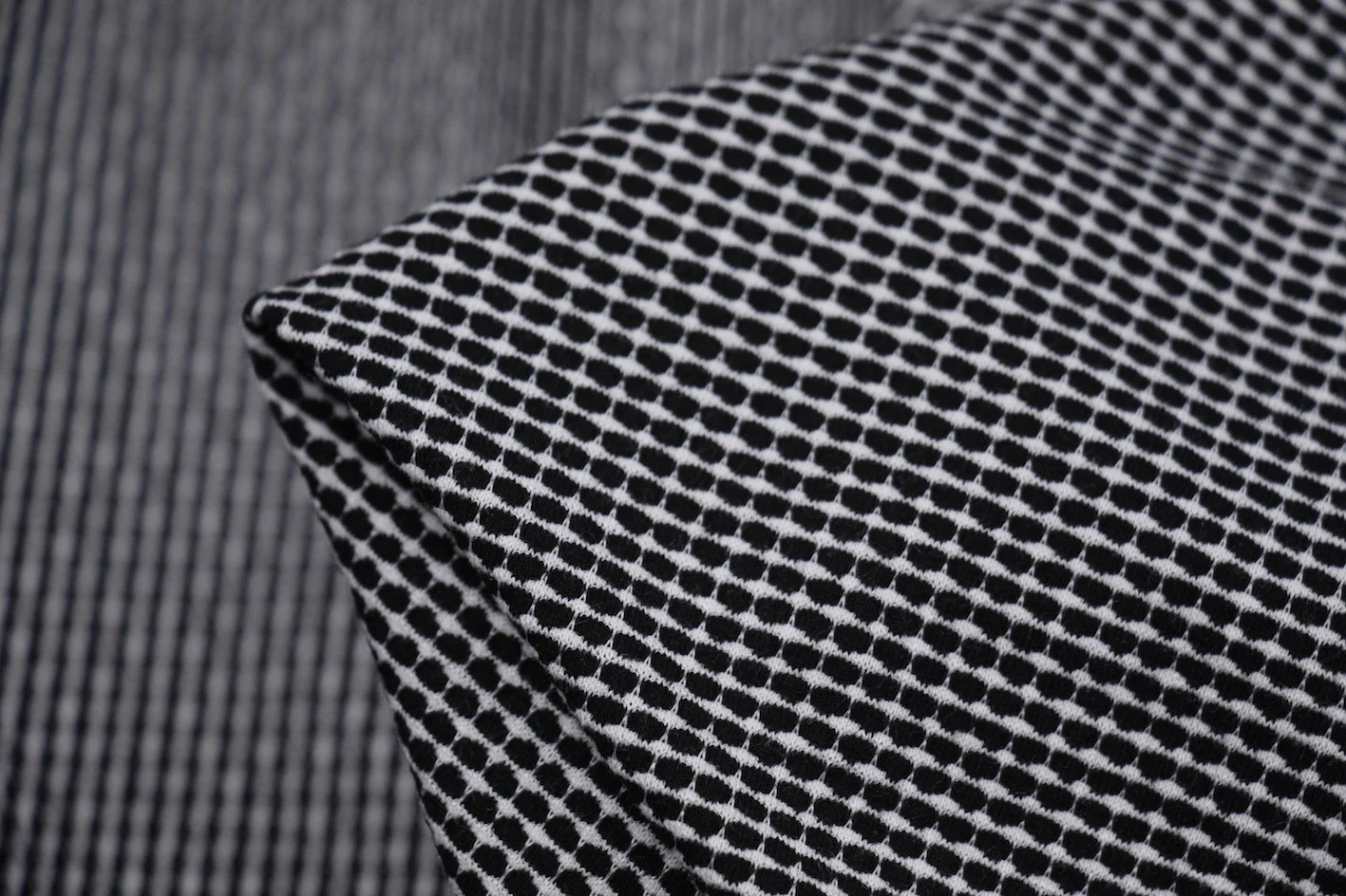 White Grid On Black
