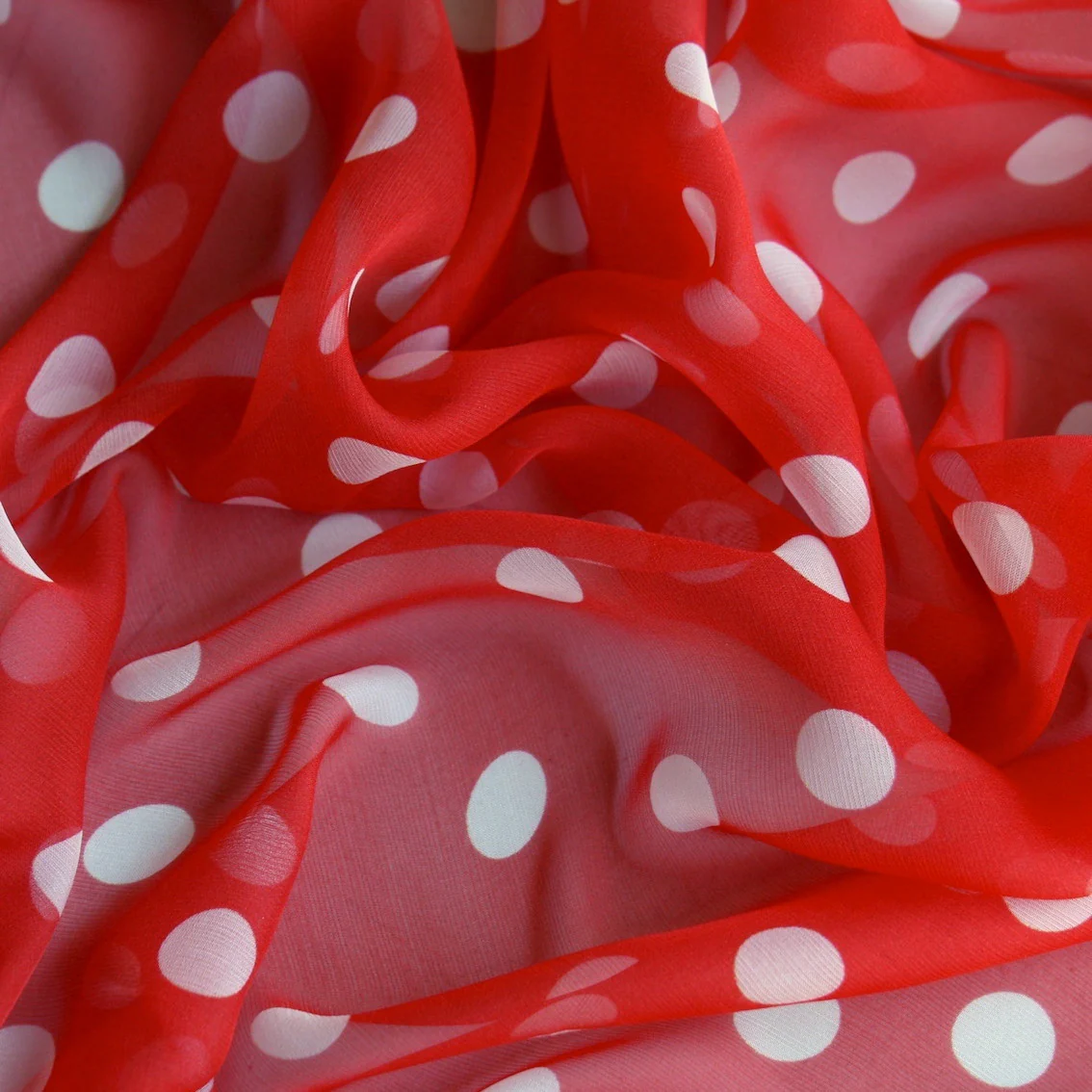 White Hot Red Silk Chiffon - Image 2