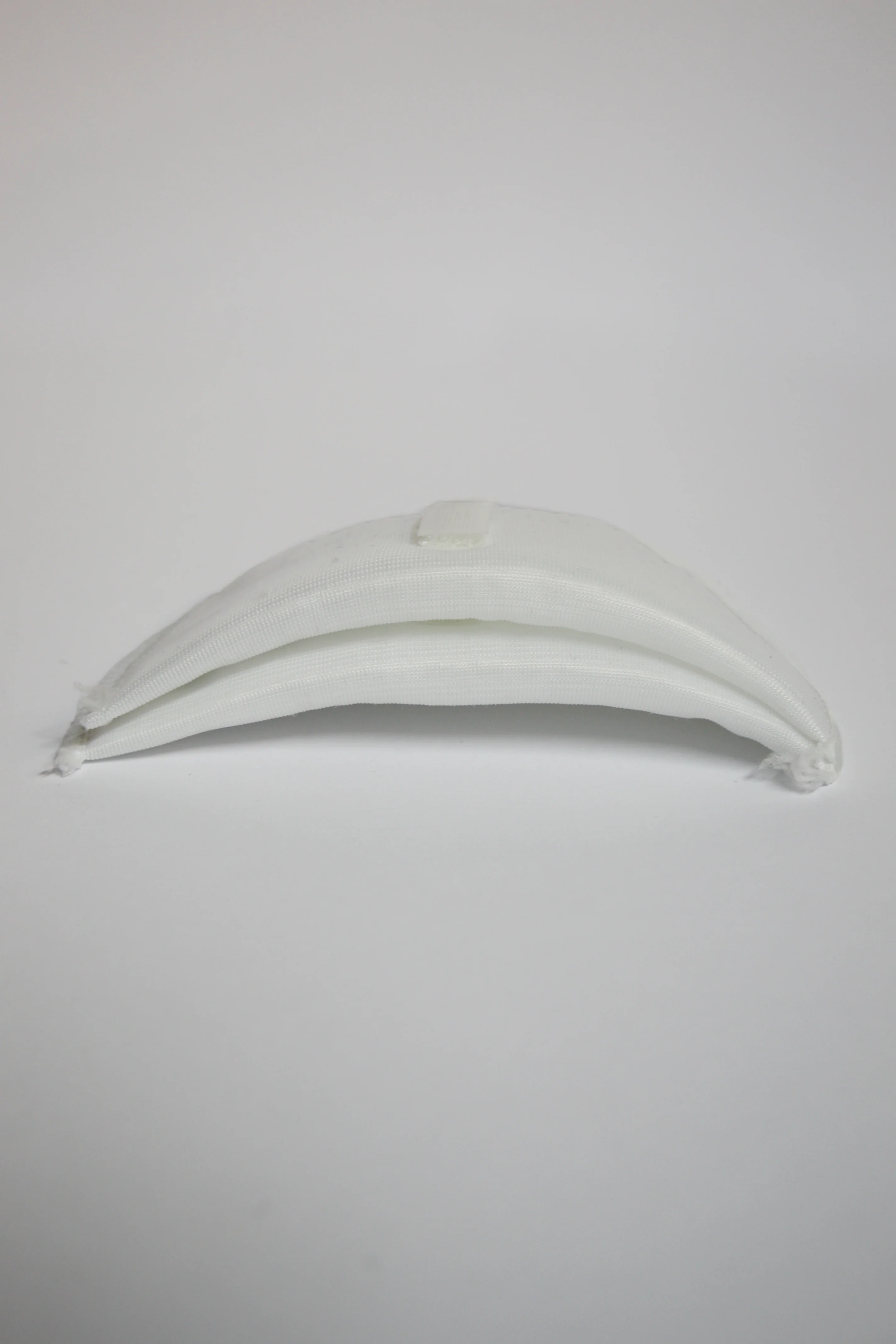 White Covered Shoulder Pads with Velcro - 7mm - Set in sleeve - Image 2