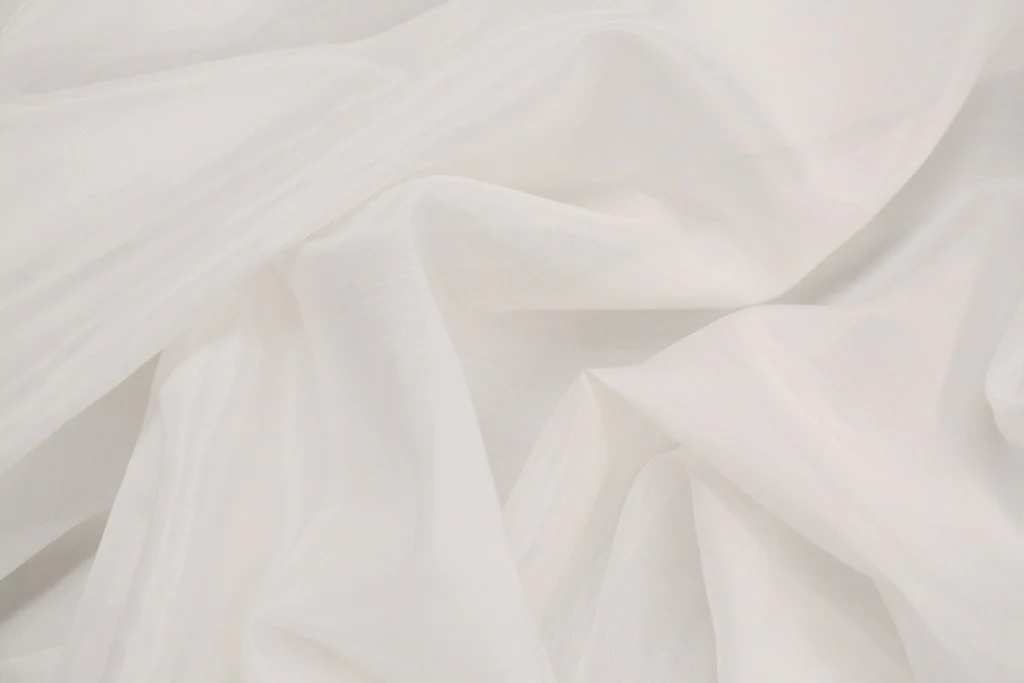 White Silk Cotton Voile - Image 2