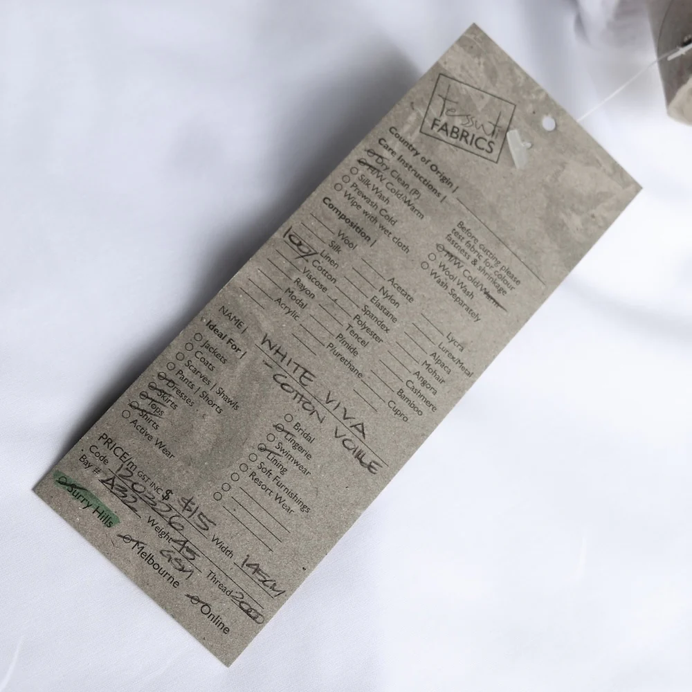 White Viva Cotton Voile - Image 3