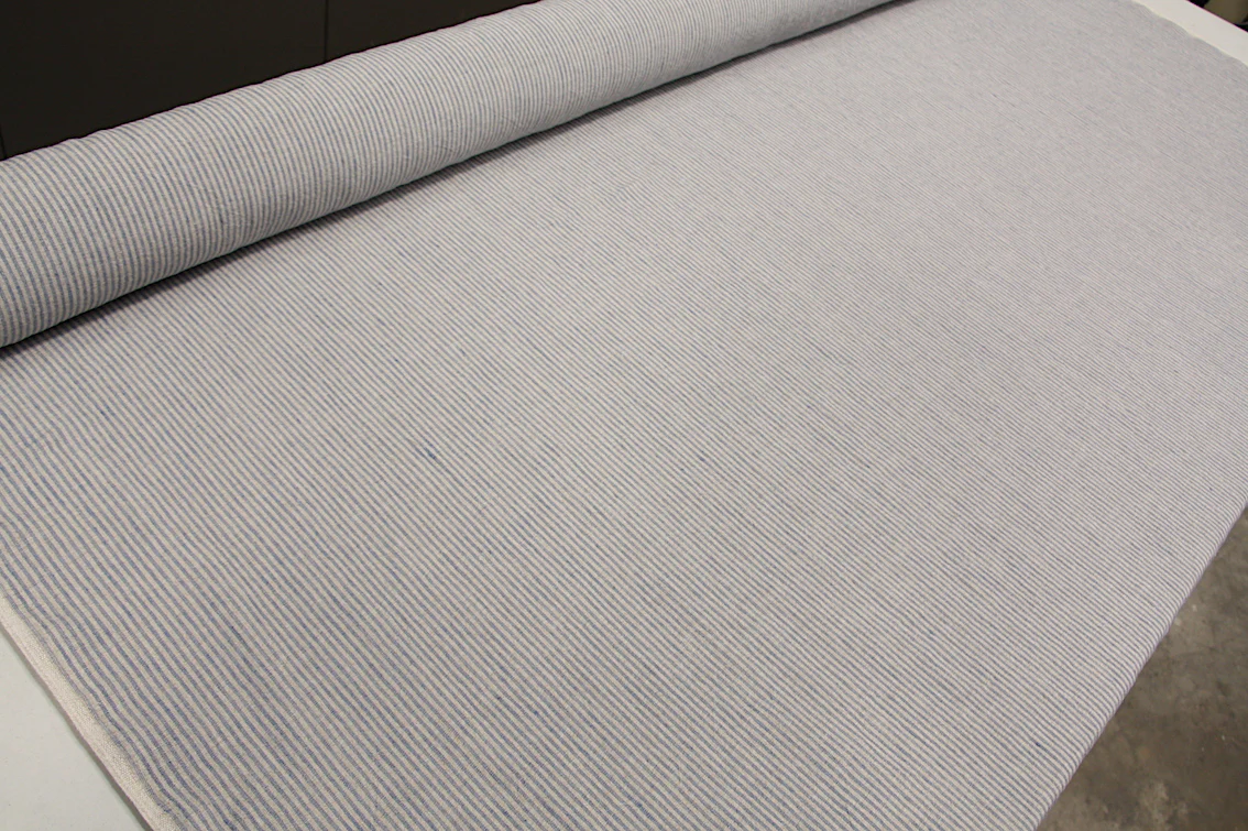 Wide Line Blue Washed Linen - Image 4